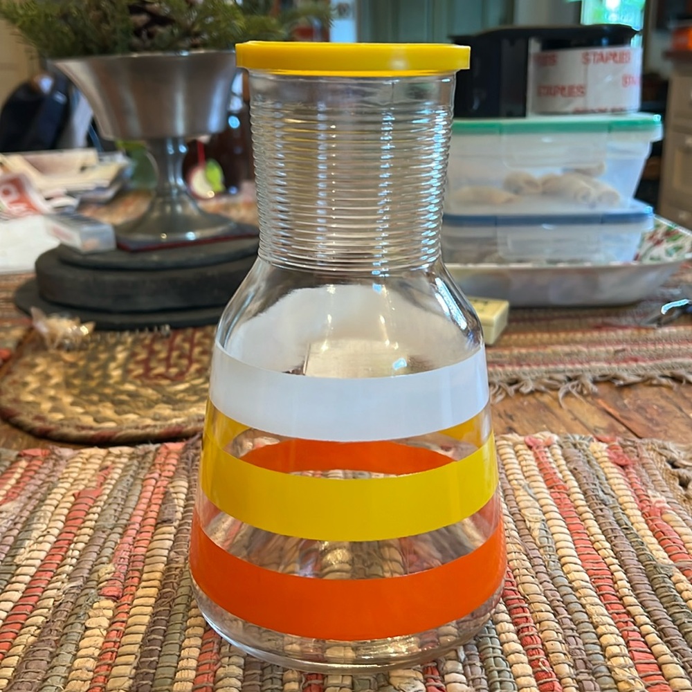 Vintage Hazel Atlas Striped Juice Decanter